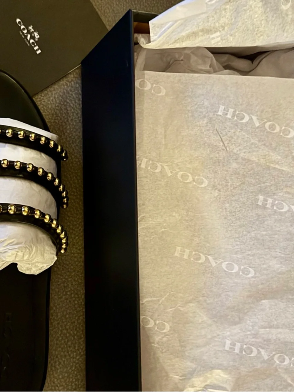 Coach F62596 Black BLK Slide Sandal Women’s Size 9.5 NIB - Picture 12 of 16